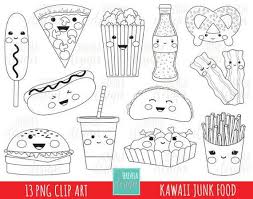 Junk Food Stamp Set Includes 13 Cute Graphics Personal And Small Commercial Use This Clip Art Pack Is Perfect Cute Coloring Pages Digital Stamps Digi Stamps