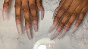 Long Acrylic Coffin Nails Fullset Acrylic Nails Tutorial Long Ombre Nails Youtube