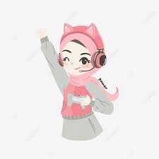 Gambar animasi muslimah terbaru 2019 free download now 500 gambar. Lindo Hijab Gamer Con Auriculares De Oreja De Gato Rosa Lindo Hijab Muslimah Png Y Psd Para Descargar Gratis Pngtree