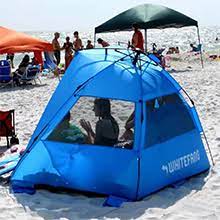It also comes in green. Amazon Com Whitefang Deluxe Xl Pop Up Beach Tent Sun Shade Shelter For 3 4 Person Uv Protection Extendable Floor With 3 Ventilating Windows Plus Carrying Bag Stakes And Guy Lines Baby S Breath Sports