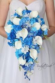 Maybe you would like to learn more about one of these? Royal Blue Baby Blue Carpi Blue And Turquoise And Malibu Blue Cascading Wedding Bouquet Bridal Wedding Flowers Baby Blue Weddings Blue Wedding Flowers