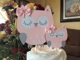 Owl Baby Shower Cake Topper Owl Cake Topper Pink And Grey Owl Baby Shower Cake Topper Baby Shower Cake Topper Girl Baby Shower Decorations Owl Cake Toppers
