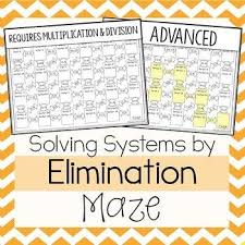 Systems Of Equations Maze Advanced Elimination Systems Of Equations Equations Solving