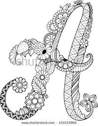 Doing the flower find and color activity. Coloring Book For Adults Floral Doodle Letter Hand Drawn Flowers Alphabet Floral Doodle Doodle Lettering Alphabet Coloring Pages