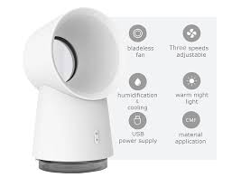 Cool off with this neat led desk lamp with a bladeless fan! 3 In 1 Mini Cooling Fan Bladeless Desktop Mist Humidifier Led Light Sale Price Reviews Gearbest