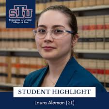 Congratulations to law student Laura Aleman, who was selected for the  prestigious Florida Supreme Court Fellows Program and will intern with  Justice Jamie R. Grosshans in Spring 2025. Laura earned a bachelor's