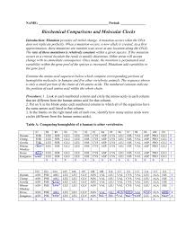 Biochemical Comparisons And Molecular Clocks
