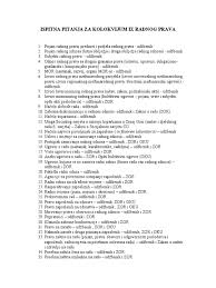 Ispitna Pitanja Za Kolokvijum Iz Radnog Prava