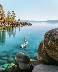 Sand Harbor Beach In 2021 Sand Harbor Lake Tahoe Paddleboarding Pictures Harbor Beach