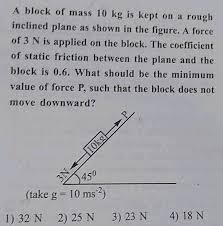 Unknown air velocity affecting the moving object as it slides downwa. A Block Of Mass 10 Kg Is Kept On A Rough Inclined Plane As Shown In