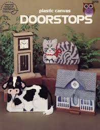 Doorstops American School Of Needlework Home Decor Plastic Canvas Pattern Booklet 3058 Victorian Hous Doorstop Pattern Canvas Patterns Plastic Canvas Patterns