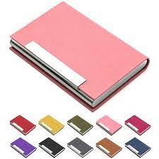 Shop for womens card holders online at target. Business Card Holder Business Card Case Luxury Pu Leather Stainless Steel Multi Card Case Business Card Holder Wallet Credit Card Id Case Holder For Men Women Pink Buy Online In Qatar At
