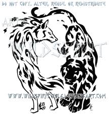 Chinese yin yan heart shaped design: Tribal Wolf Yin Yang Tattoo Tribal Wolf And Eagle Tattoo