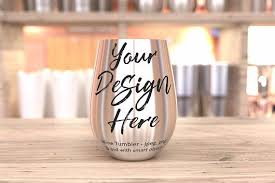 Free Wine Tumbler Mockup Steel Tumbler Template Stemless Wine Glass Psd Free Psd Mockups In 2020 Mockup Free Psd Free Psd Mockups Templates Free Packaging Mockup