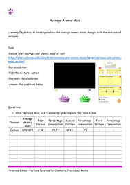 Weighted averages examine the table of student test scores for five tests they have taken. Isotopes Worksheet Answers Extension Questions