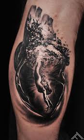 Heart Woman Water Jump Love Tattoo Tattoofrequency Riga Marispavlo Sirds Sieviete Armtattoos
