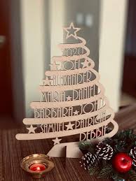 Personalized Family Name Christmas Tree Custom Xmas Gift Etsy In 2020 Christmas Crafts Decorations Wood Christmas Tree Personalized Family
