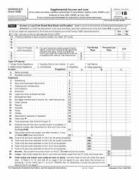 2018 irs tax forms 1040 schedule e supplement income and loss