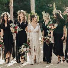 28 Flawless Black Bridesmaid Dresses Black Bridesmaid Dresses Bridesmaid Dresses Boho Black Bridesmaid Dress Summer