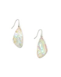 Leading a fashion & lifestyle brand of big dreams, colorful confidence, and inspired design. Mckenna Silver Small Drop Earrings In Iridescent Abalone