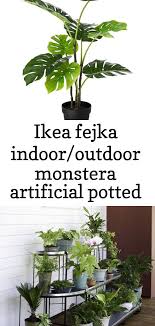 Ikea Fejka Indoor Outdoor Monstera Artificial Potted Plant 4 Artificial Potted Plants Plants Landscaping Plants