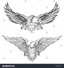 Black And White Flying Eagle Tattoo Illustration Of Flying Eagle Isolated On White Background Vector Illustration Tattoo Stencil Outline Fly Drawing Tattoo Design Drawings