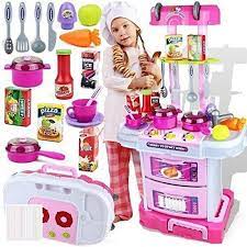 Through play with others and solo playtime children are social development. Buy Techhark 3 In1 Little Chef Kids Kitchen Play Set With Light Sound Cooking Kitchen Set Play Toy Silicone Pink Pack Of 1 Set Online At Low Prices In India Amazon In