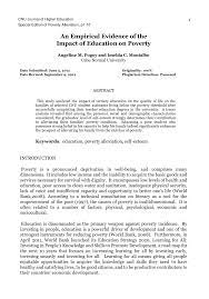 For example, with an informative essay, you should compose an informative thesis (rather than argumentative). Pdf An Empirical Evidence Of The Impact Of Education On Poverty