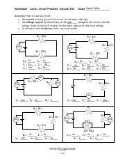 The physics classroom mop, parallel circuits answer key pmuke 32232 sec q a 12. Parallel Circuit Worksheet Worksheet Parallel Circuit Problems Episode904 Name Remember That In A Parallel Circuit U2022 The Current In The Branches Of Course Hero