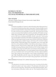 Maybe you would like to learn more about one of these? Pdf Kurikulum 2013 Dalam Perspektif Filsafat Pendidikan Progressivisme