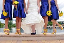 Real Weddings Round Up Blue And Yellow Yellow Bridesmaid Dresses Blue Bridesmaids Royal Blue Bridesmaid Dresses