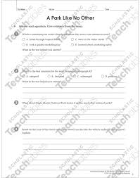 Lesson plans, classroom activities and handouts. A Park Like No Other Sequence Of Events Close Reading Printable Lesson Plans And Ideas Texts