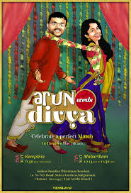 Caricature cartoon animation wedding invitation video | save the date. Culture Curry Creative Invitations Indian E Invitations