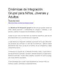Juego de presentación para niños y adolescentes 00730. Dinamicas De Integracion Grupal Para Ninos Adultos