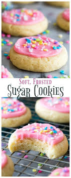Soft Frosted Sugar Cookies That Require No Chilling No Rolling Pins And No Cookie Cutte Soft Frosted Sugar Cookies Sugar Cookies Recipe Sugar Cookie Frosting