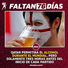 CAMBIO DE REGLAS!🍺 Según reportes, Qatar, organizador del Mundial,  permitirá a los aficionados tomar bebidas alcohólicas, pero únicamente tres  horas antes del inicio de cada encuentro.😲 👉Aún sigue en discusión la  posibilidad
