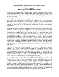 It's regarded as an honour to be asked to give a eulogy for a loved one or friend, and is a sign that you played an important part in that person's life. Http Www Mun Ca Educ Faculty Mwatch Tribute To David Dibbonmorningwatch Pdf
