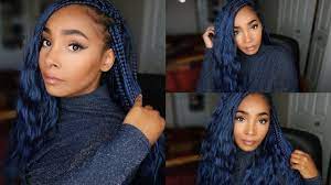 Zury Queendom Midnight Blue Crochet Box Braids Queen Curly 22 Blue Box Braids Midnight Blue Hair Black Box Braids