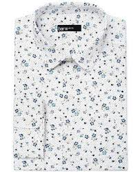 Black And White Floral Dress Shirt Mens Bar Iii Men S Slim Fit White Ground Floral Print Dress Shirt Only At Macy S Floral Print Dress Shirt Mens Shirt Dress Slim Fit Dress Shirts