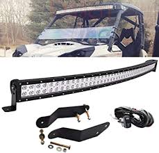 Amazon Com Light Bar Mount Brackets Wiring Kit 42 240w High Power Curved Led Light Bar W Below Roof Mount Brackets Wiring Kit Compatible With 2014 2019 Utv Can Am Maverick Xrs Commander 1000