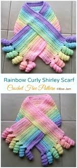 You can adjust the length to suit the wearer. Rainbow Curly Shirley Scarf Crochet Free Pattern Kids Scarf Crochet Knitting