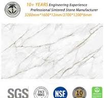 Polished Finish Artificial Bianco Gold Marble Look Sintered Stone  3200*1600*12mm Tile Wall Panel
