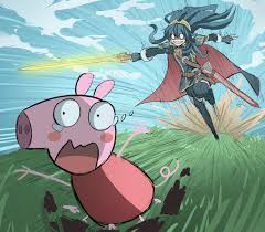 Apparently Lucina Is Peppa Pig Worst Enemy Crossover Fire Emblem Smash Bros Funny Super Smash Bros Memes