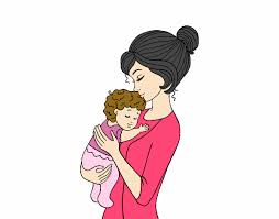 Desenho de Mãe levando o bebê pintado e colorido por Greicyrct o ...