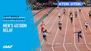 The americans have been dominating the 4x100 since it was included in the olympics back. Men S 4x100m Relay Final Iaaf World Championships London 2017 Youtube