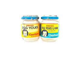 1960s Gerber Baby Food Jars Vintage Egg Yolks Ham Breakfast Etsy