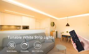 Amazon Com Novostella 20ft Tunable White Led Strip Light Kit Dimmable 3000k 6000k 24v Led Tape Light With Remote Flexible Rope Led Ribbon For Bedroom Home Lighting Mirror Kitchen Bar Cabinet Daylight Warm White In my living room one set of strips has a warm, pinkish white and the other set is a light cool blue and it drives me crazy because i'm picky about those things. novostella 20ft tunable white led strip light kit dimmable 3000k 6000k 24v led tape light with remote flexible rope led ribbon for bedroom home