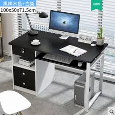 This desk is made with tempered safety glass in black, supported by a durable steel. Stylish Computer Table With Drawers Black With White Shopee Philippines