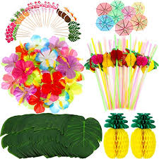 Luau party supplies are just a click away when you peruse a paradise of awesome bargains. Shappy 98 Pieces Hawaiian Luau Theme Party Decorations Including 24 Pieces Tropical Palm Leaves 24 Pieces Luau Flowers And 50 Pieces Multi Color Umbrellas Toys Games Party Supplies Nhstages Co Uk
