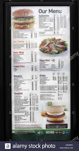 Pełna lista produktów dostępna na mcdonalds.pl. Mcdonalds Menu Stockfotos Und Bilder Kaufen Alamy